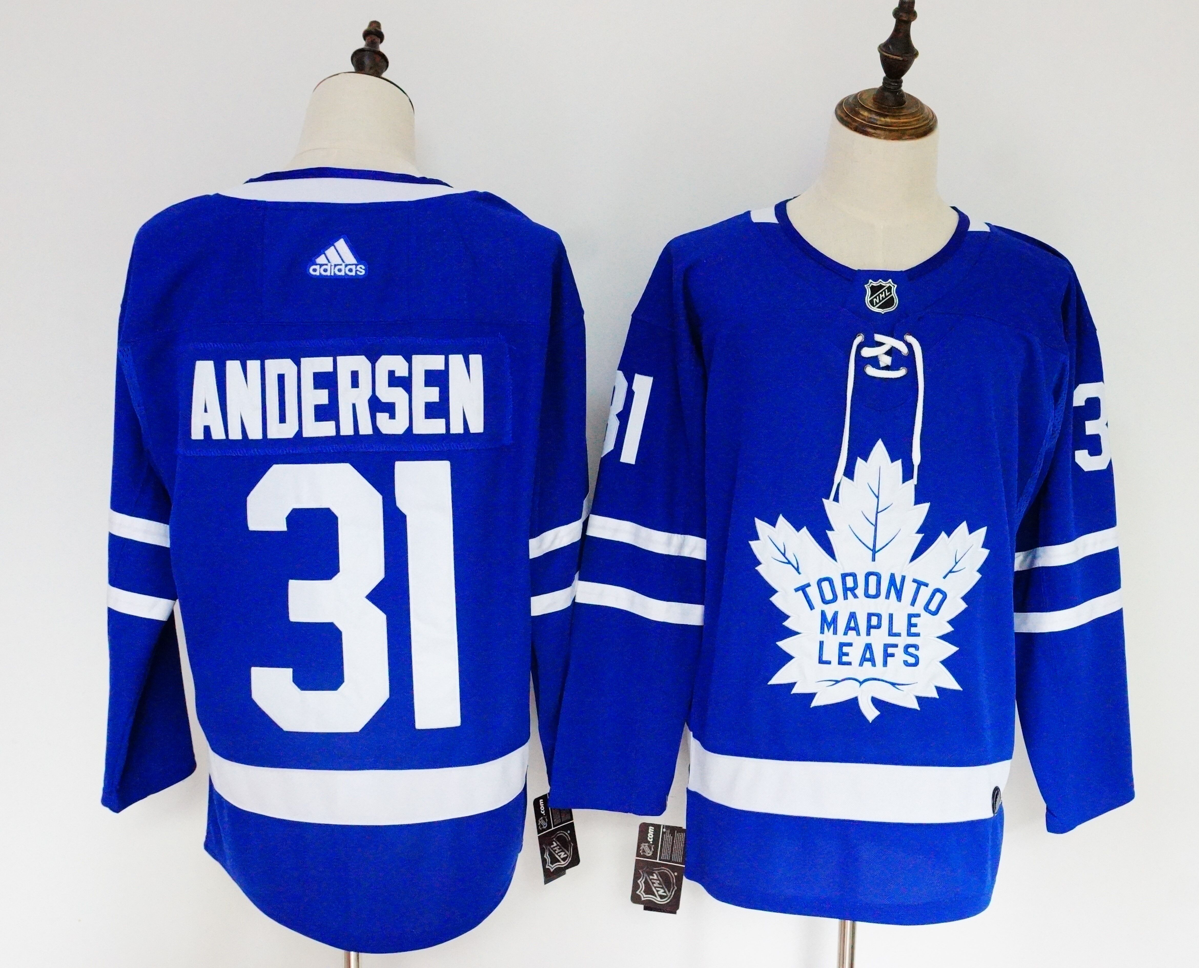 Women Toronto Maple Leafs #31 Andersen Blue Hockey Stitched Adidas NHL Jerseys->women nhl jersey->Women Jersey